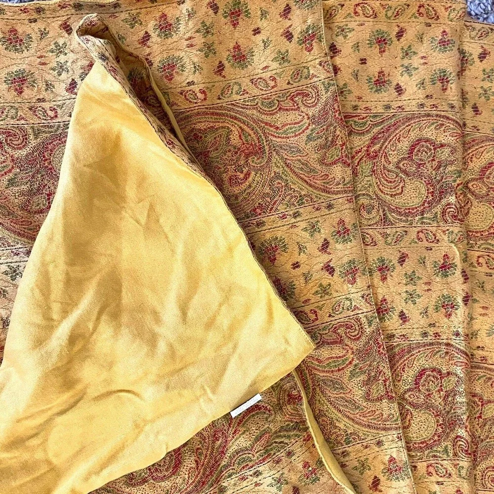 Set Of 6 XOCHI Yellow Gold Fall Autumn  19 X 14 Placemats Paisley Floral Boho